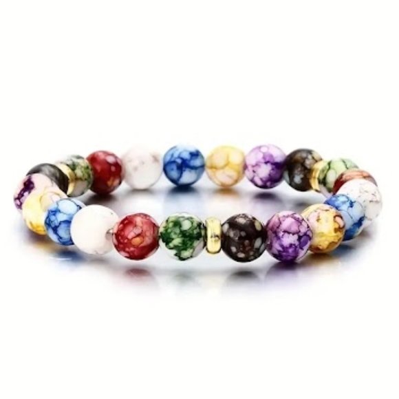 1pc 7 Color Chakra Energy 8mm Natural Stone Bracelet - Picture 2 of 5